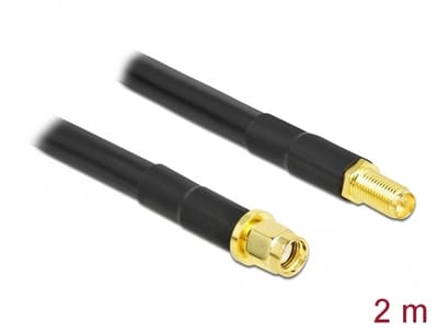 Delock Antenna Cable RP-SMA plug to RP-SMA jack LMR/CFD300 2 m low loss
