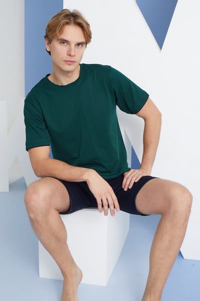 Heren Loungewear Set Feel / T-Shirt & Shorts / maat L