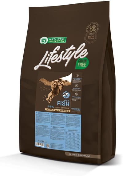 Nature's Protection Lifestyle - hond - alle rassen - volwassen - graanvrij met witte vis - 10kg