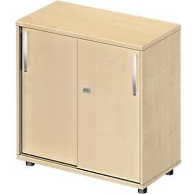 Schäfer Shop Select Schuifdeurkast LOGIN, 2 ordnerhoogten, B 800 x D 420 x H 744 mm, esdoornpatroon/esdoornpatroon