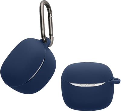 kwmobile Hoes geschikt voor JBL Tune Flex 2 - Siliconen cover voor oordopjes in donkerblauw