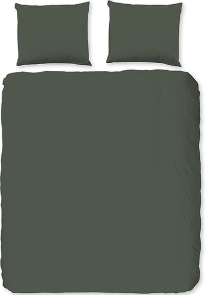 Zavelo Basic Uni Dekbedovertrek Olijfgroen-1-persoons (140 x 200/220 cm)