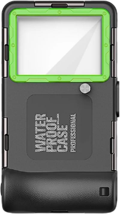 Multifunctioneel en Duurzaam IP68 Waterdicht Telefoonhoesje 6,9 inch – Universeel 15 m/50 ft Telefoon Waterdichte Hoes, Waterdicht Telefoonhoesje Onderwater, Geschikt voor Duikfotografie - Zwart En Groen