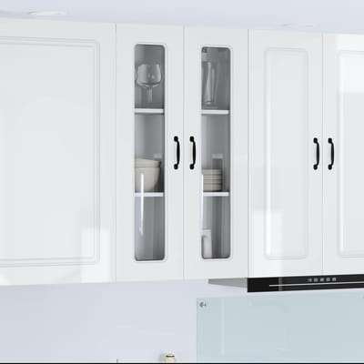 vidaXL - Wandglas - Kasten - PORTO - Hoogglans - wit - 60 - x - 31 - x - 100 - cm