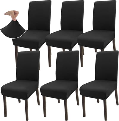 Rekbare eetkamerstoelhoezen set van 6 - Universele microvezel beschermers voor eetkamer, keuken, restaurant en hotel