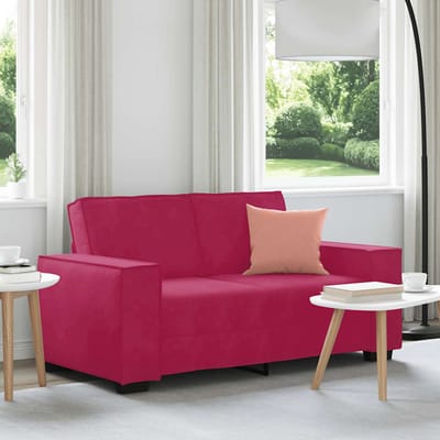 vidaXL - Tweezitsbank - 160x78x84 - cm - fluweel - wijnrood