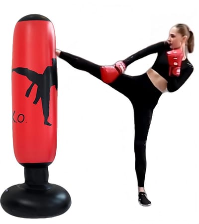 Opblaasbare Bokszak 160 cm - Staande Bokszak voor Karate, Taekwondo en Boksen
