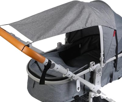 Kinderwagen Zonnescherm - Zonnedoek - Schaduwdoek - Waterbestendige coating - Oxford materiaal - Grijs