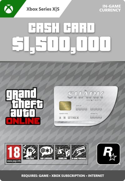 GTA Online: Great White Shark Cash Card $ 1.500.000 - Xbox Series X|S Download