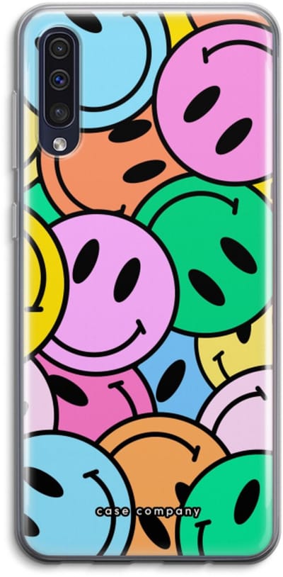Case Company® - Hoesje geschikt voor Samsung Galaxy A50 hoesje - Smiley N°1 - Soft Cover Telefoonhoesje - Bescherming aan alle Kanten en Schermrand