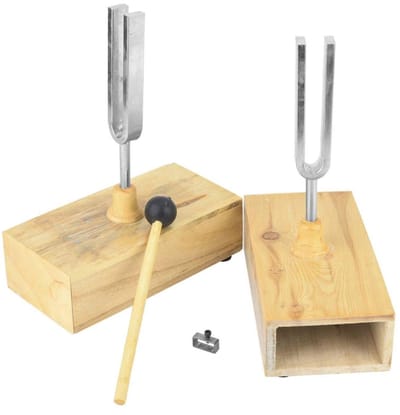 Dailygoody - Stemvork met Houten Resonator Doos - 440HZ Stemvork Set - Experimenteel Instrument - 6,5 x 16 mm - Klankervaring - Geluidseducatie - Gesc