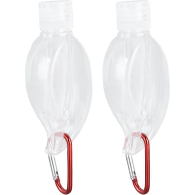 2 Set Bouteille de Voyage 50ml avec Porte-clés Bouchon à Rabat Bouteille en Plastique pour Liquide Rechargeable Anti-fuite