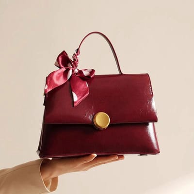 Rode Bruidstas voor de Bruiloft, Trendy Dames Bruiloft Handtas, Niche Design, Schoudertas/Crossbodytas brown