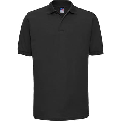 Russell Heren Ripple Collar & Manchet Poloshirt met korte mouwen (Zwart)