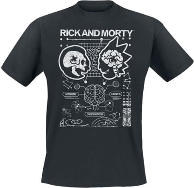 Rick And Morty Rick and Morty - Nobody Exists On Purpose T-shirt zwart S