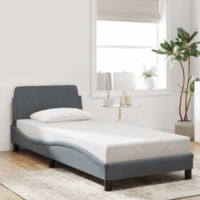 vidaXL - Bedframe - "Dover" - 90x200 - cm - fluweel - donkergrijs