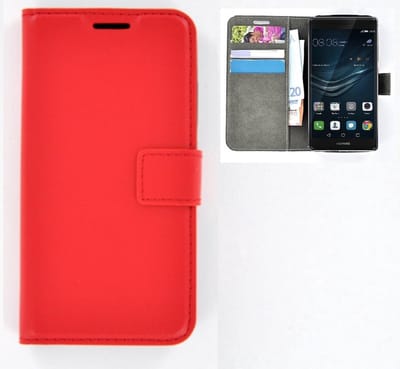 Geschikt voor Huawei P9 Plus smartphone hoesje book style wallet case rood