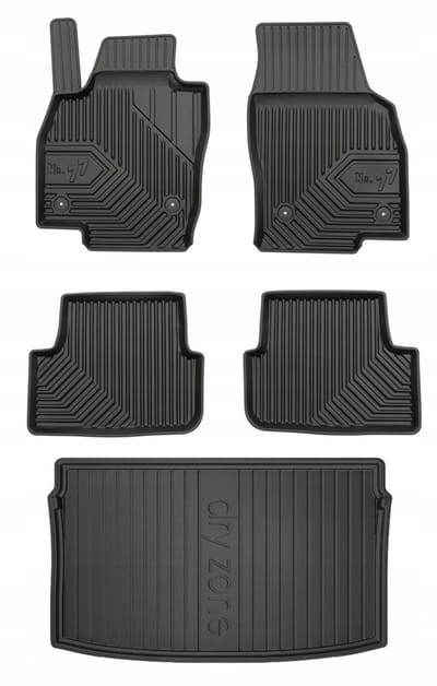 Frogum Serie 77 Volkswagen Polo – Automattenset + Kofferbakmat – Perfecte Pasvorm – Geurloos TPE – Hoge Beschermrand