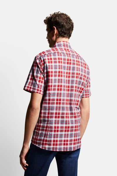 Bugatti Herren Casual overhemd met button-down kraag