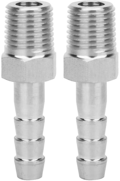 Dailygoods- Snelkoppeling Roestvrij Staal 1/4 Inch BSPT - Luchtkoppeling 1/4 - Weerhaaktype - Hoge Temperatuur - Anticorrosief - 2 Stuks
