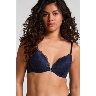 Hunkemöller Dames Lingerie Voorgevormde push-up beugel bh Marine - Blauw - maat A75