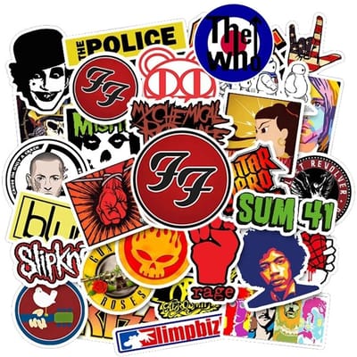 1050 Stuks Rock Muziek Punk Stickers Graffiti Diy Gitaar Motorfiets Skateboard Laptop Fiets Pvc Waterdichte Decal Sticker Speelgoed