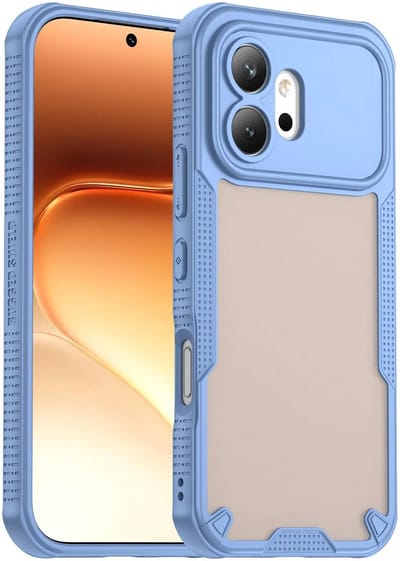 Hoesje geschikt voor HONOR 600 - Phonesta Shockproof Armor Semi-Transparante Back Cover - Blauw
