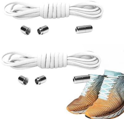 Dailygoods- Elastische Veters - 2 Paar - No-Tie Veters - Metalen Sluiting - Duurzaam - Geschikt voor Alle Schoenen - Uitstekende Elasticiteit - Schoenveters