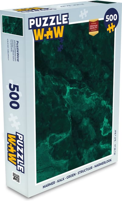 Puzzel Marmer - Kalk - Groen - Structuur - Marmerlook - Legpuzzel - Puzzel 500 stukjes