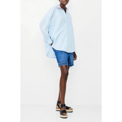 French Connection Appelona Broderie Anglaise Blue Größe: XS | Blusen Outlet | Damen | Blau