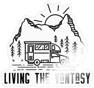 Living The Vantasy - Vrijheid Op Wielen Sticker Maat S (max. 10 x 10cm)