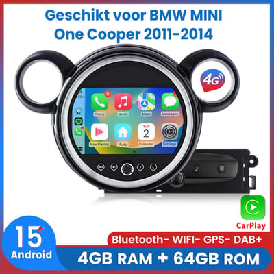 Awesafe Autoradio 9 Inch Touchscreen - Geschikt Voor BMW Mini One Cooper 2011 t/m 2014 - RAM 4GB + ROM 64GB - 8 Kern V1PRO - Draadloos Carplay & Android auto - GPS Navigatie 4G WIFI - Ondersteuning invoegen 4G SIM - 2011 2012 2013 2014