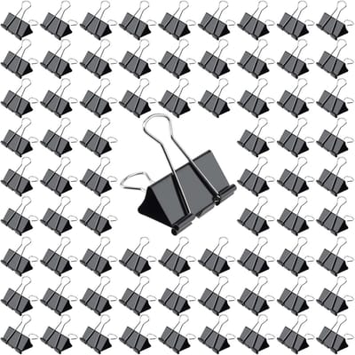 72 Stuks 51mm Zwarte Binderclips, Grote Bulldog Clips en Paper Clips voor Thuis en Kantoor
