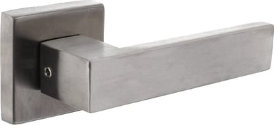 Intersteel Deurkruk Amsterdam op vierkante massieve rozet 53x53x10 mm rvs geborsteld achterdeurbeslag