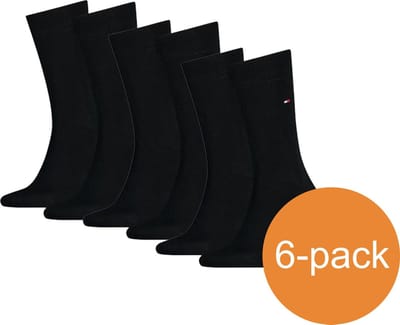 Tommy Hilfiger Sokken Heren Classic Black - 6 Paar Zwarte sokken - Maat 39/42
