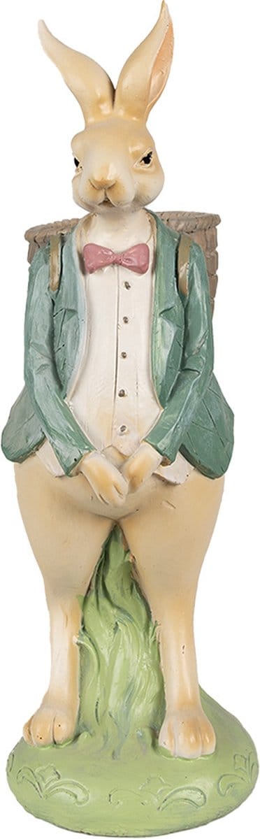 Clayre & Eef Beeld Konijn 30 cm Bruin Groen Polyresin