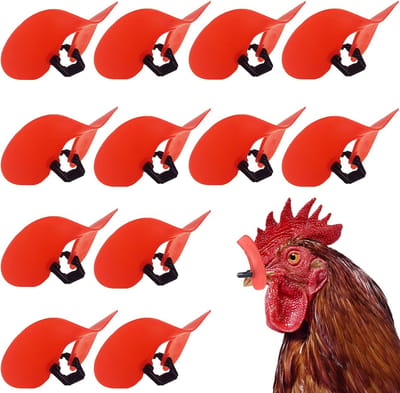 Kippenoogbrillen - Anti-pik brillen - Pluimvee bescherming - Zachte lens ontwerp - Extra groot - Rood zwart