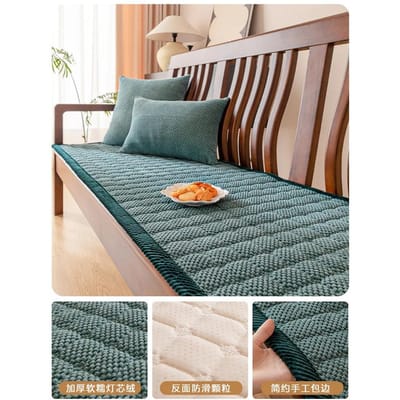Dikke Corduroy Massief Hout Bankhoes Chinees Pluche Effen Kleur Antislip Bankkussen Bankhanddoek Woonkamerdecoratie 50x50cm 1pcs gray