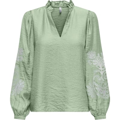 ONLY - ONLNEW MALOU L/S EMB TOP WVN CS Dames Top