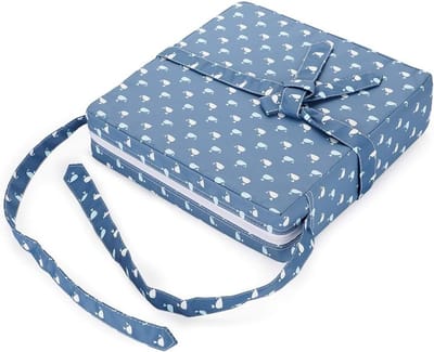 Demontabele en Verstelbare Boosterstoel voor Baby's en Peuters met Wasbare Bekleding en Bevestigingsriemen (Blauw)