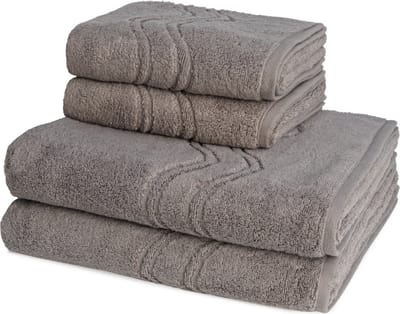 Ross Dames en Heren 2 X handdoek 2 X douchedoek - per set Cashmere feeling