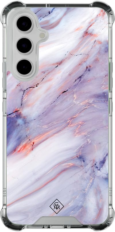 Casimoda® hoesje - Geschikt voor Samsung Galaxy A54 - Marmer Paars - Shockproof case - Extra sterk - TPU/polycarbonaat - Paars, Transparant