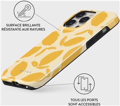 BURGA Telefoonhoesje voor iPhone 14 PRO MAX - MagSafe-compatibel - Schokbestendige Hardcase Hoesje - Lemon Tart
