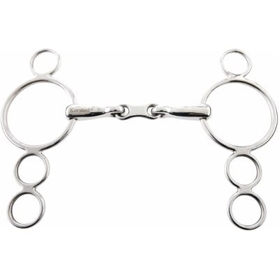 3 of 4-rings roestvrijstalen paardenbit met Franse schakels Weatherbeeta Korsteel