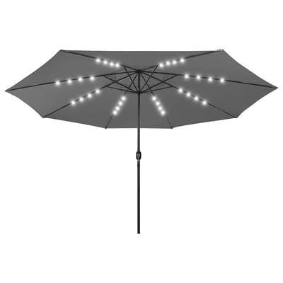 vidaXL - Parasol - met - LED-verlichting - 400 - cm - antracietkleurig