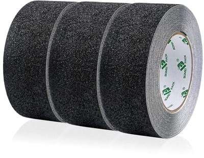 3 Rollen van 5 cm x 10 m Trap Tape, Zelfklevende Antislip Tape voor Trap Treden, Zwart, Veiligheidstape voor Trappen en Antislip Strips
