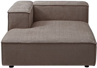 Vente-unique Chaise longue met linkerarmleuning in taupe chenillestof RUZOLO