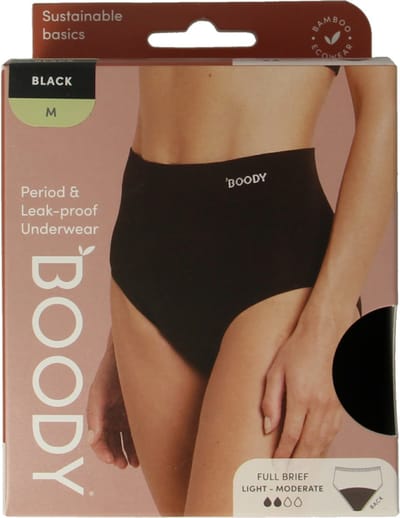 Boody Menstruatieondergoed tailleslip zwart licht/norm M 1 Stuks