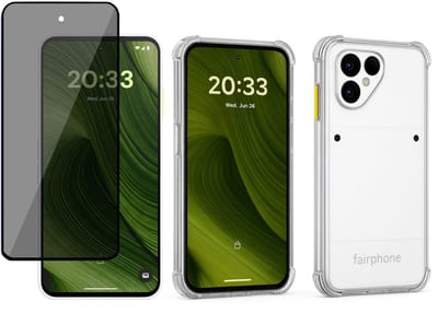 ChiGuard Hoesje & Privacy Screenprotector geschikt voor Fairphone 6 Hoesje Screenprotector - Privé - Gehard Glas Cover
