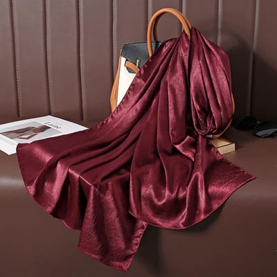 Groot Formaat Zijdeachtig Vlekbestendig Sjaal Vrouwen Effen Foulard Femme Luxe Hijab Lange Bandana Avondfeest Jurk Sjaals En Wraps One Size brown